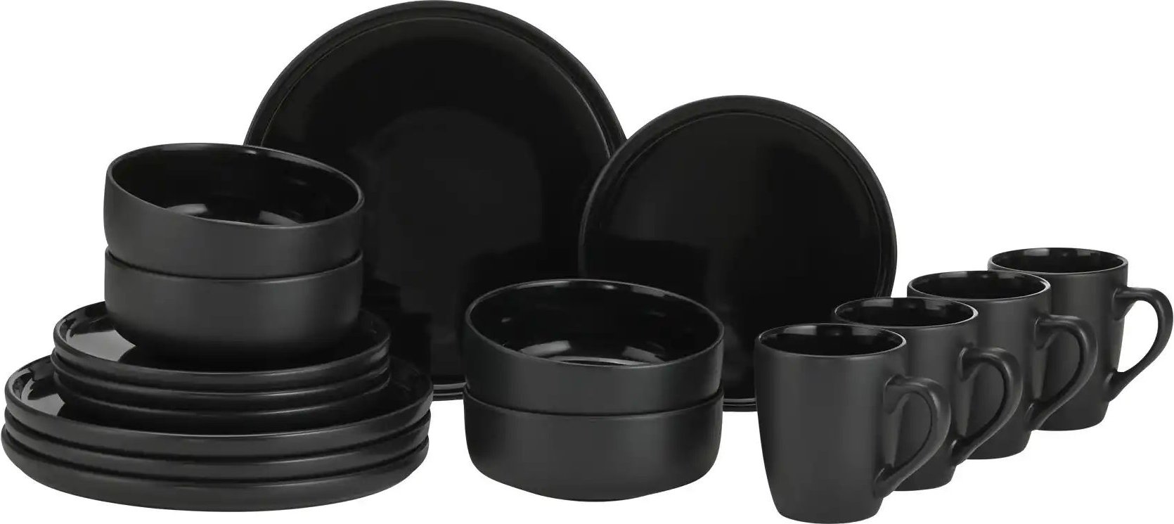 Peill+Putzler Kombiservice 16-teilig Sardara ¦ schwarz ¦ Steinzeug/Steingut Geschirr > Geschirrsets > Kombiservice - H...