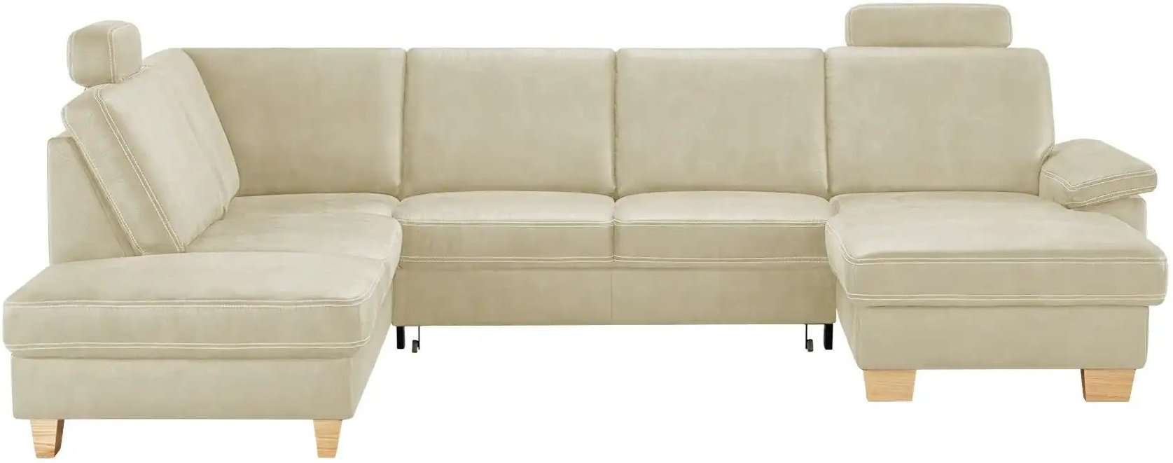 meinSofa Wohnlandschaft Kunstleder Samu ¦ creme ¦ Maße (cm): B: 316 H: 90 T: 235.0 Polstermöbel > Sofas > Schlafsofas - ...