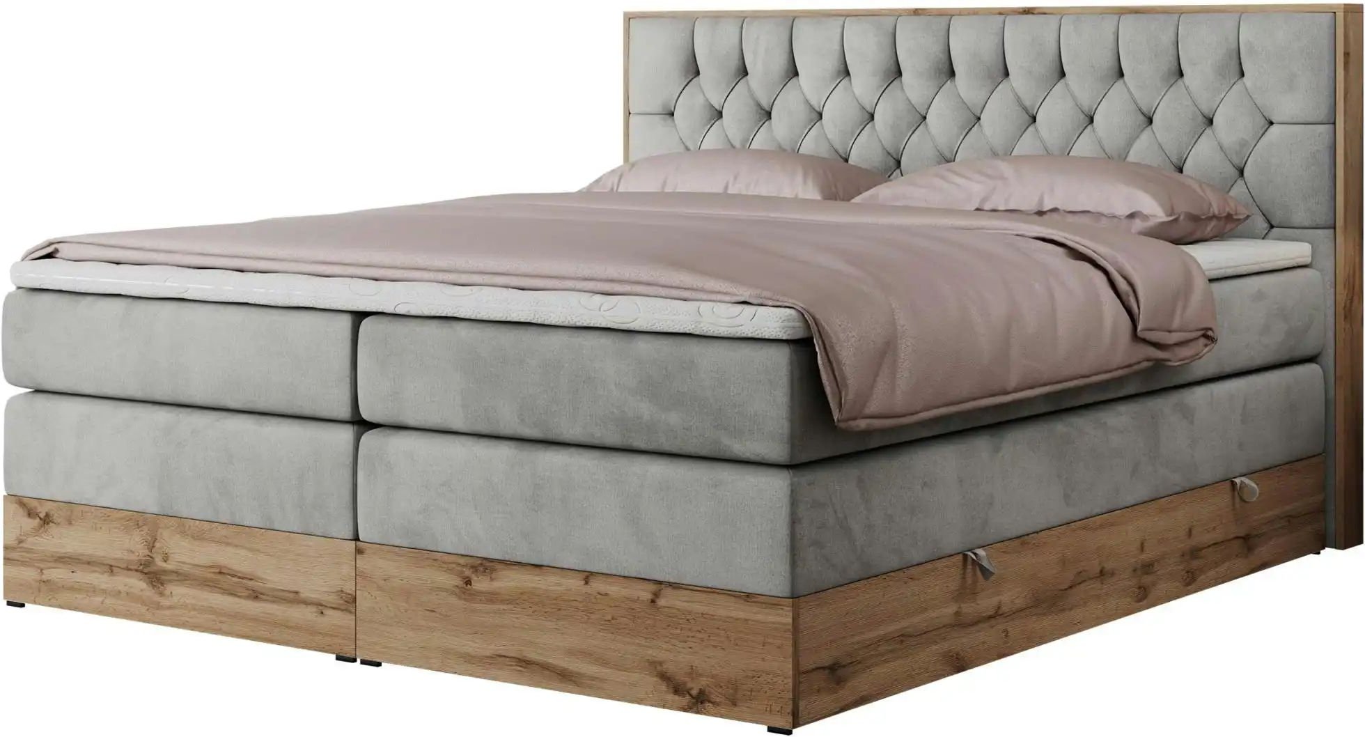 Boxspringbett mit Bettkasten Amore King ¦ grau ¦ Maße (cm): B: 188 H: 115 Betten > Boxspringbetten - Höffner