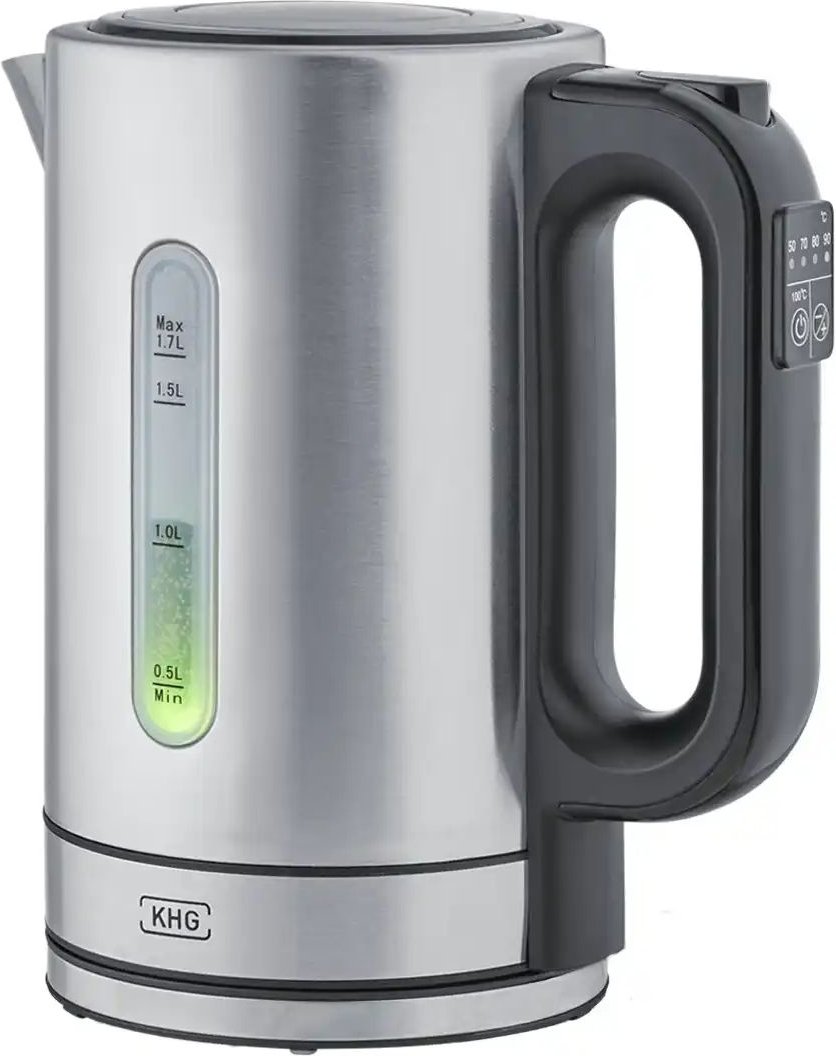 KHG Wasserkocher WK-1703 (ES) ¦ silber ¦ Edelstahl,Kunststoff ¦ Maße (cm): B: 22,5 H: 24,1 T: 14.1 Elektrokleingeräte >...