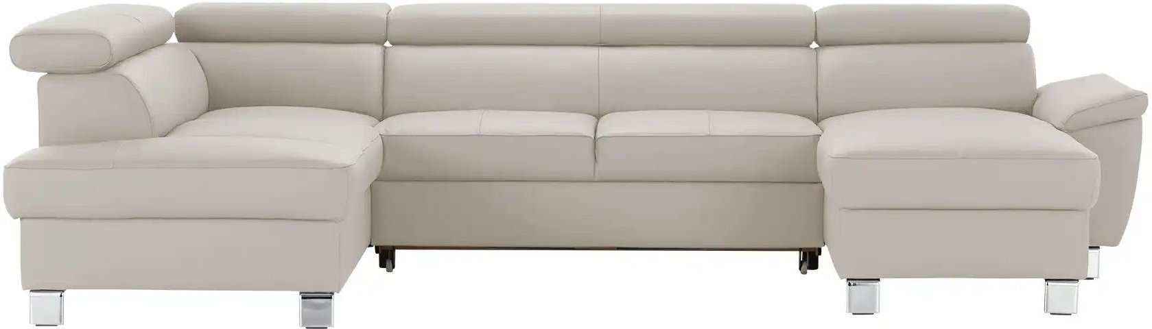 uno Wohnlandschaft aus Echtleder Avola ¦ grau ¦ Maße (cm): B: 315 H: 90 T: 208.0 Polstermöbel > Sofas > Wohnlandschaften...