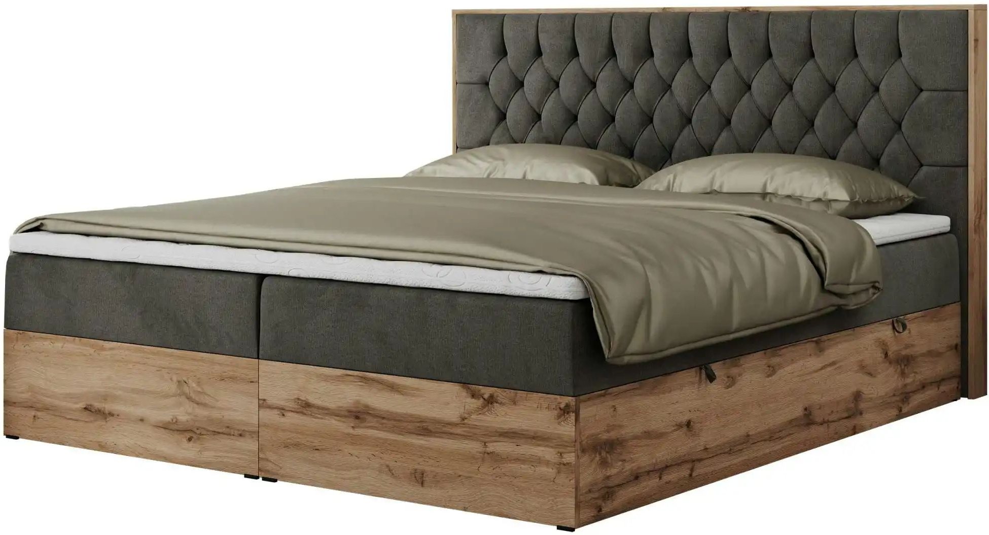 Boxbett mit Bettkasten Amore ¦ grau ¦ Maße (cm): B: 208 H: 115 Betten > Komfortbetten - Höffner