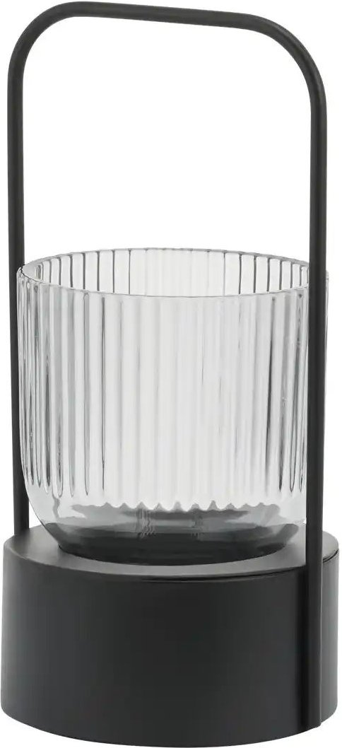 HOME STORY Teelichthalter   ¦ schwarz ¦ Metall,Glas ¦ Maße (cm): B: 10,7 H: 20,3 T: 9.7 Accessoires > Kerzen & Kerzenstä...