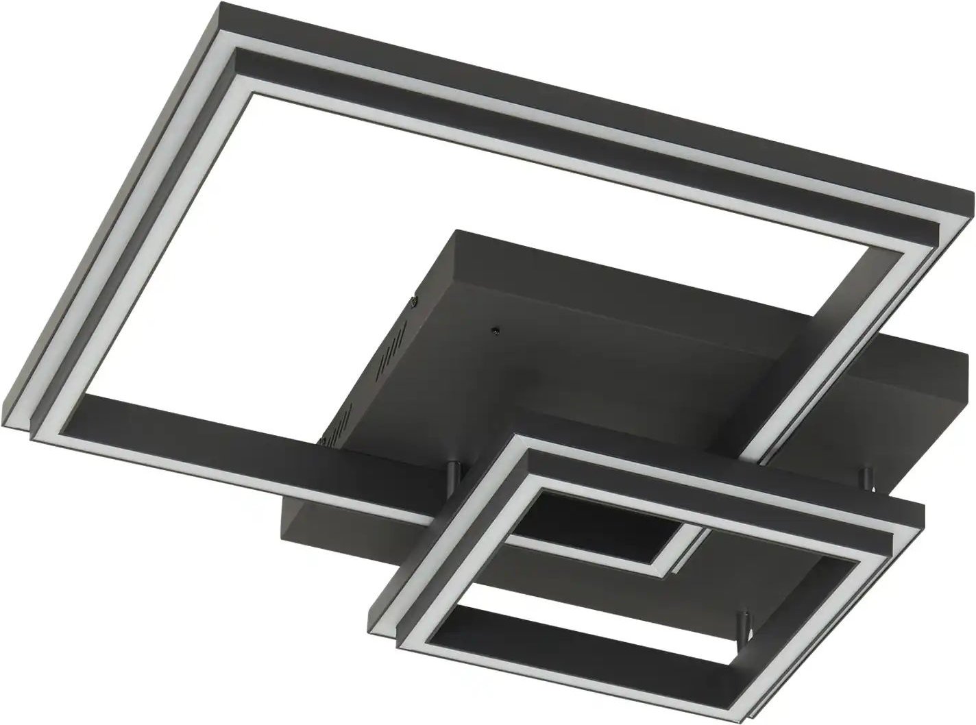 KHG Smart-Home Deckenleuchte schwarz `Vierecke` ¦ schwarz ¦ Maße (cm): B: 60,4 H: 11,8 T: 60.4 Lampen & Leuchten > De...