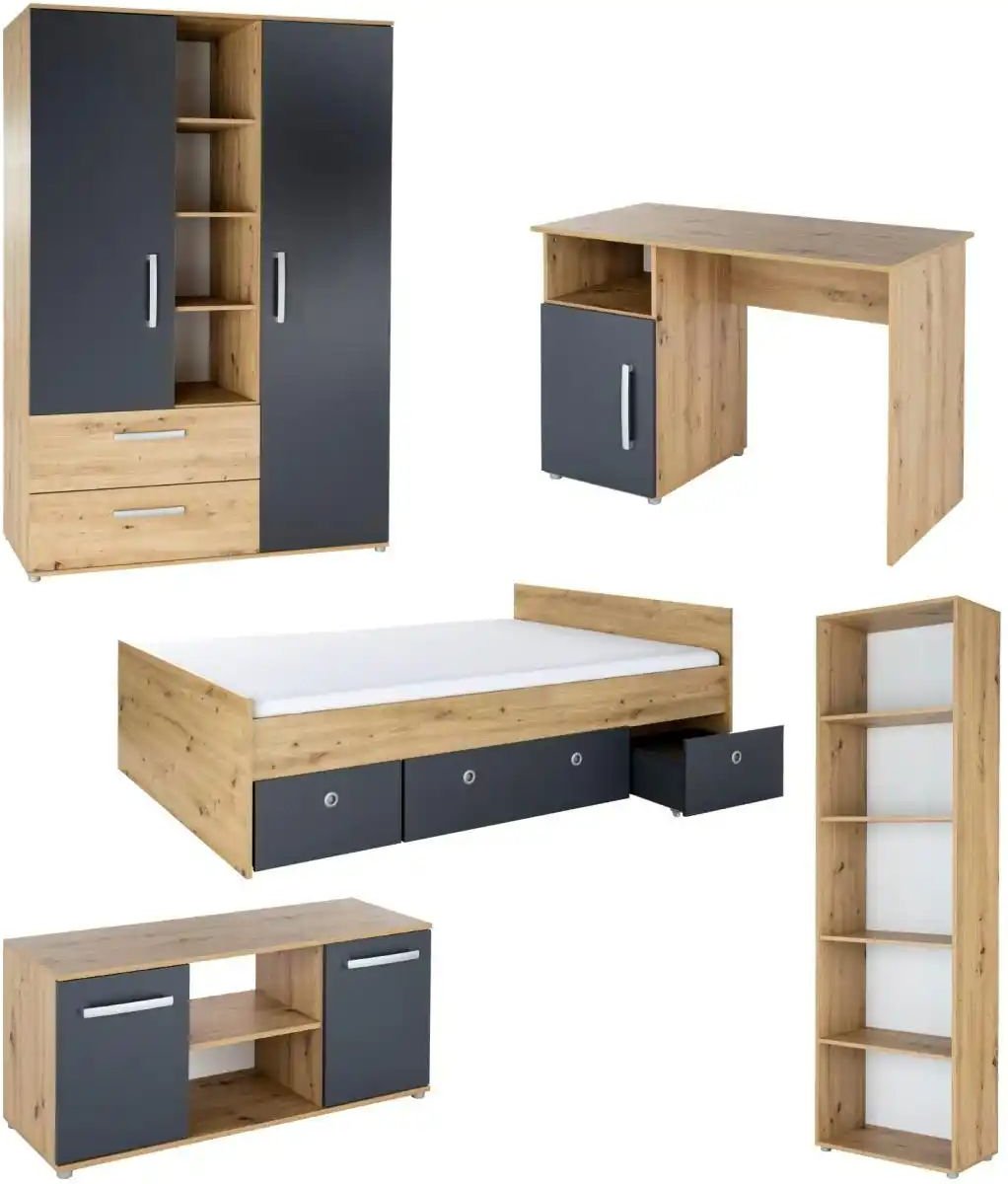 Jugendzimmer 6er-Set Alessio ¦ mehrfarbig ¦ Maße (cm): B: 717 H: 602 Jugendmöbel > Komplett-Jugendzimmer - Höffner