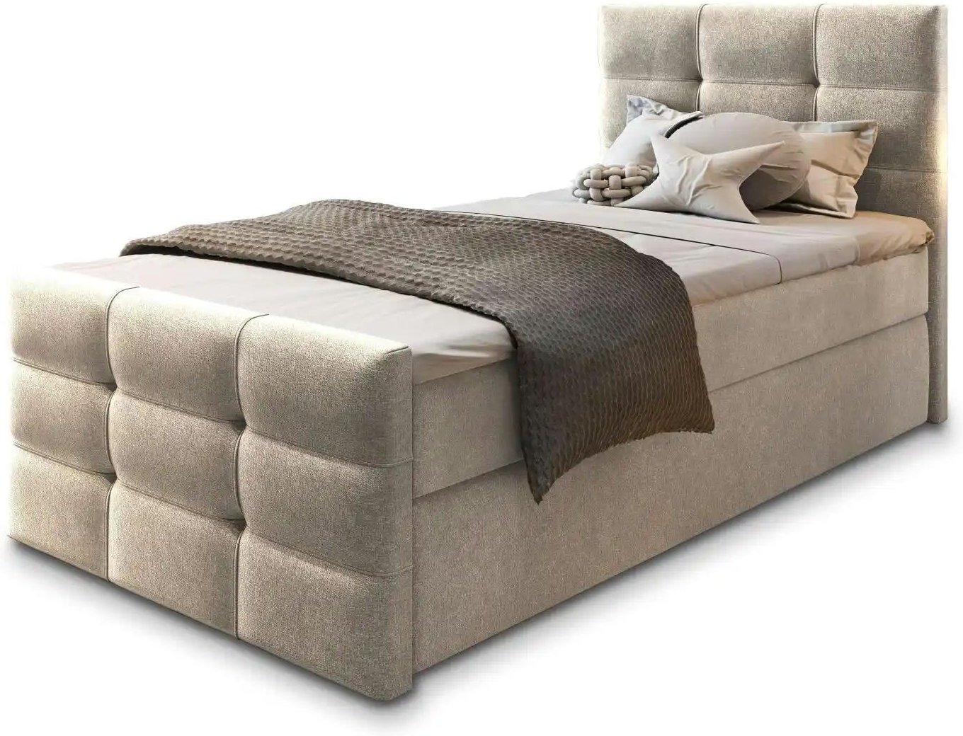 MASSENO Boxbett mit Bettkasten Amon ¦ beige ¦ Maße (cm): B: 80 H: 98 Betten > Polsterbetten - Höffner