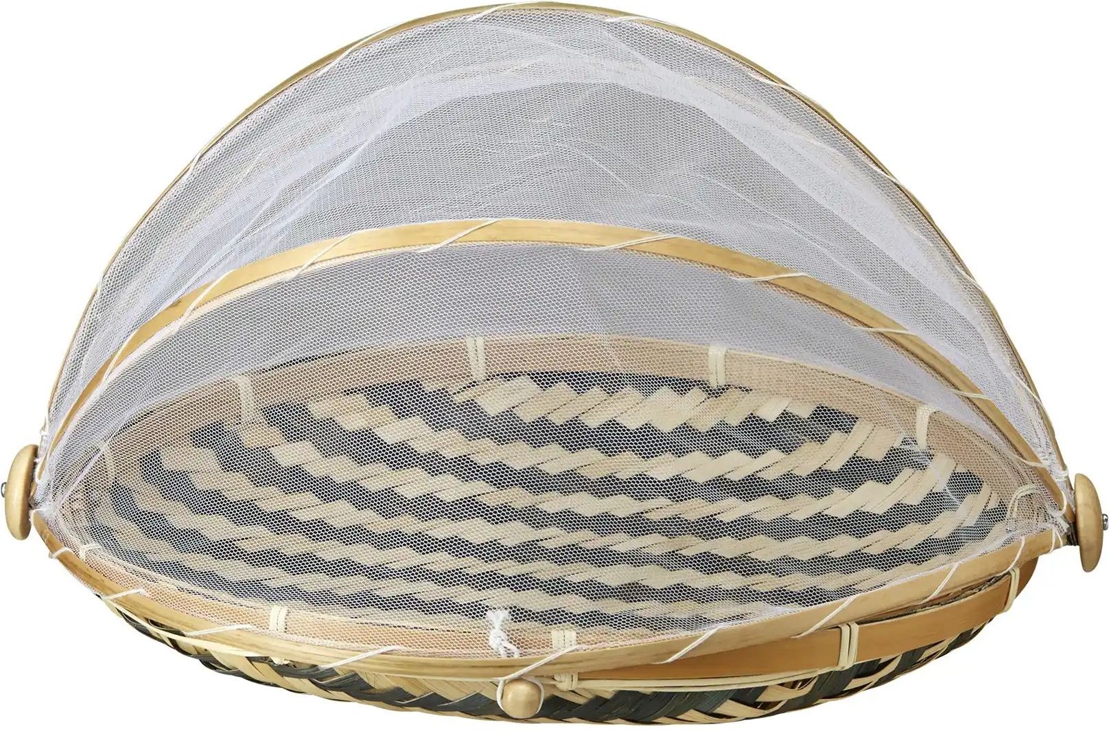 HOME STORY Bambusschale mit Schutznetz ¦ mehrfarbig ¦ Bambus ¦ Maße (cm): H: 10 Ø: 35 Accessoires > Deko-Schalen - Hö...