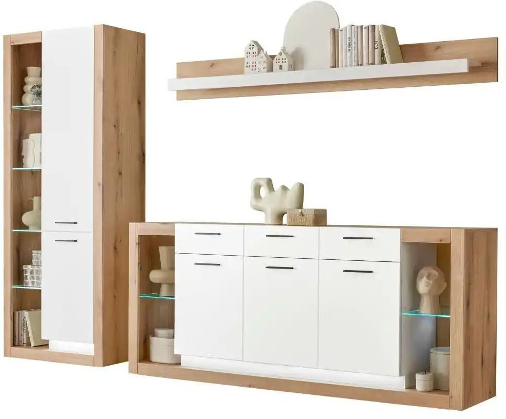 Wohnwand Busso ¦ braun ¦ Maße (cm): B: 298 H: 195 T: 43.0 Kommoden & Sideboards > Wohnwände - Höffner