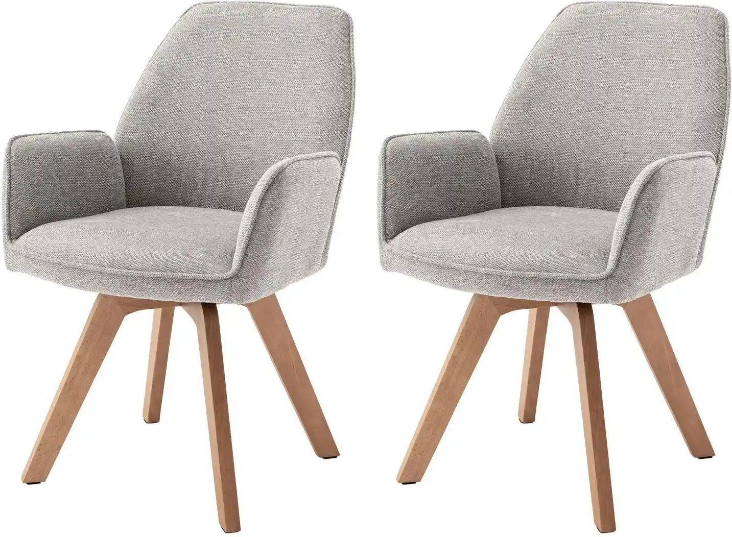 by Living Stuhl 2er-Set ¦ grau ¦ Maße (cm): B: 57 H: 89 Stühle > Esszimmerstühle > Esszimmerstühle ohne Armlehnen - Hö...