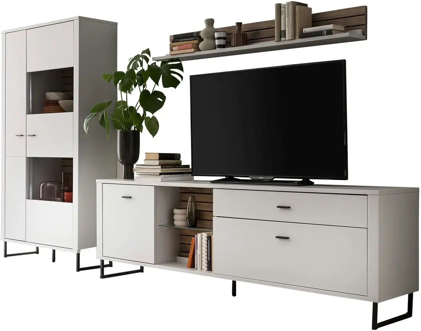 Thumbnail - uno Wohnkombination Leni ¦ grau ¦ Maße (cm): B: 310 H: 187 T: 44.0 Kommoden & Sideboards > Wohnwände - Höffner