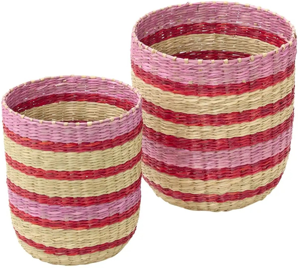 HOME STORY Aufbewahrungskorb 2er Set ¦ rosa/pink ¦ Seegras ¦ Maße (cm): H: 23 Ø: 20 Aufbewahrung > Körbe - Höffner
