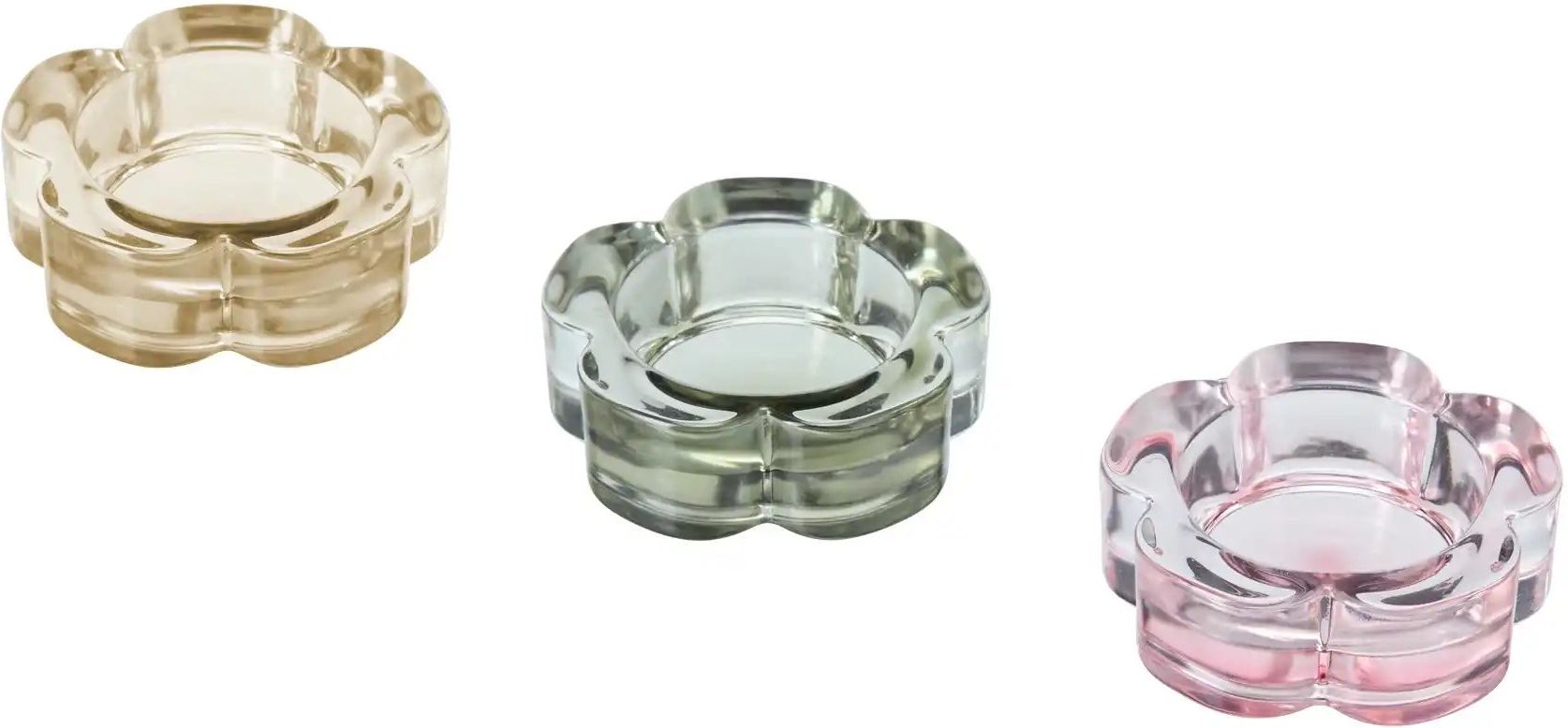 HOME STORY Teelichthalter  sortiert   ¦ mehrfarbig ¦ Glas ¦ Maße (cm): H: 2,4  Ø: 7 Accessoires > Kerzen & Kerzenständer...
