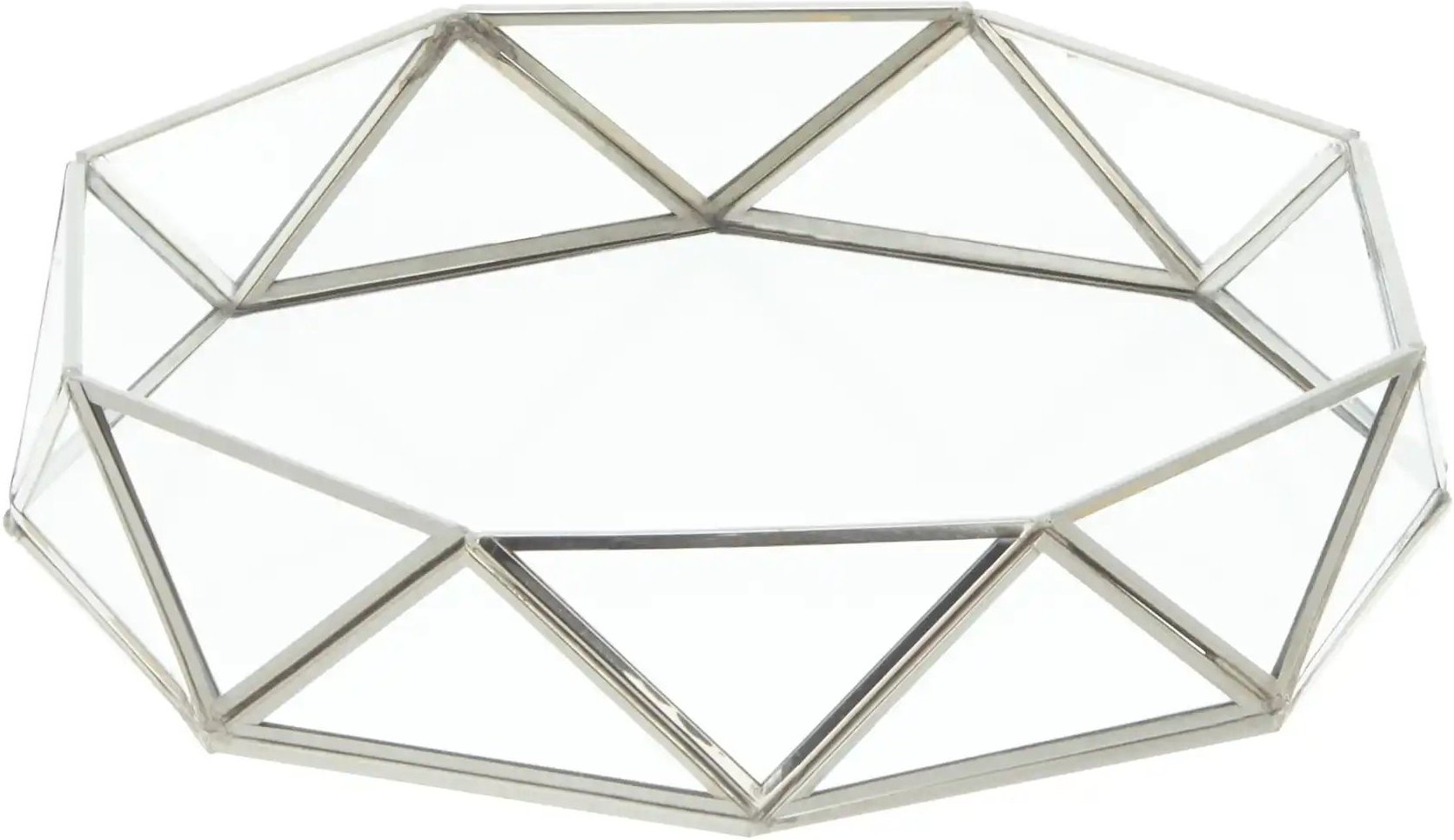 Thumbnail - HOME STORY Glastablett ¦ transparent/klar ¦ Glas,Metall ¦ Maße (cm): H: 6 Ø: 25 Küchenzubehör & Helfer > Tabletts & E...