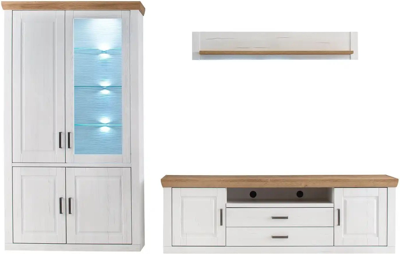 maison bleue Wohnkombination Xanten ¦ weiß ¦ Maße (cm): B: 316 H: 210 T: 52.0 Kommoden & Sideboards > Wohnwände - Höffn...