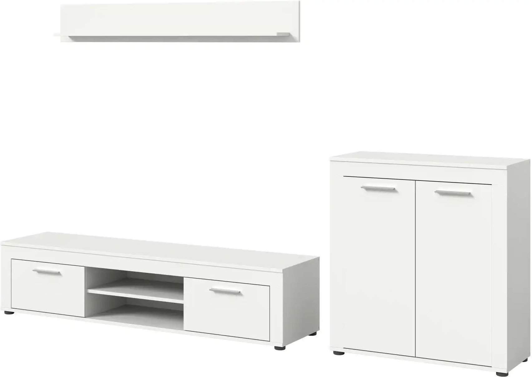 Thumbnail - Wohnwand Bardenas ¦ weiß ¦ Maße (cm): B: 255 H: 159 T: 35.0 Kommoden & Sideboards > Wohnwände - Höffner