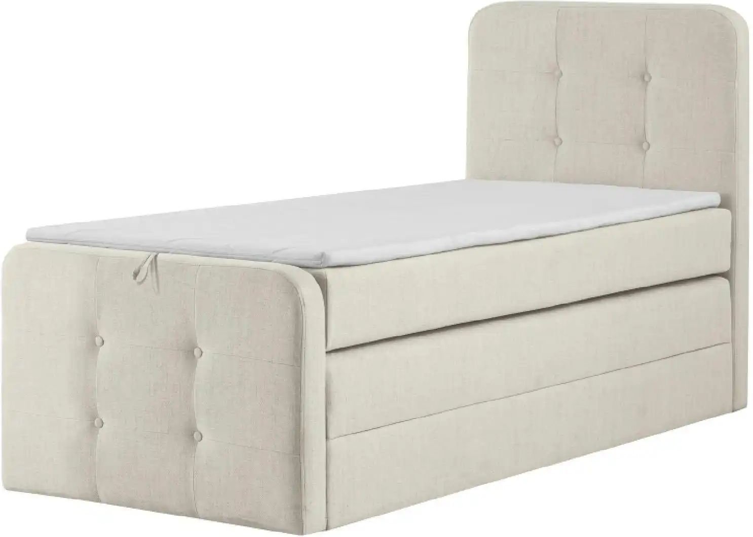 Boxspringbett mit Bettkasten Neapel ¦ creme ¦ Maße (cm): B: 100 H: 121 Betten > Boxspringbetten - Höffner