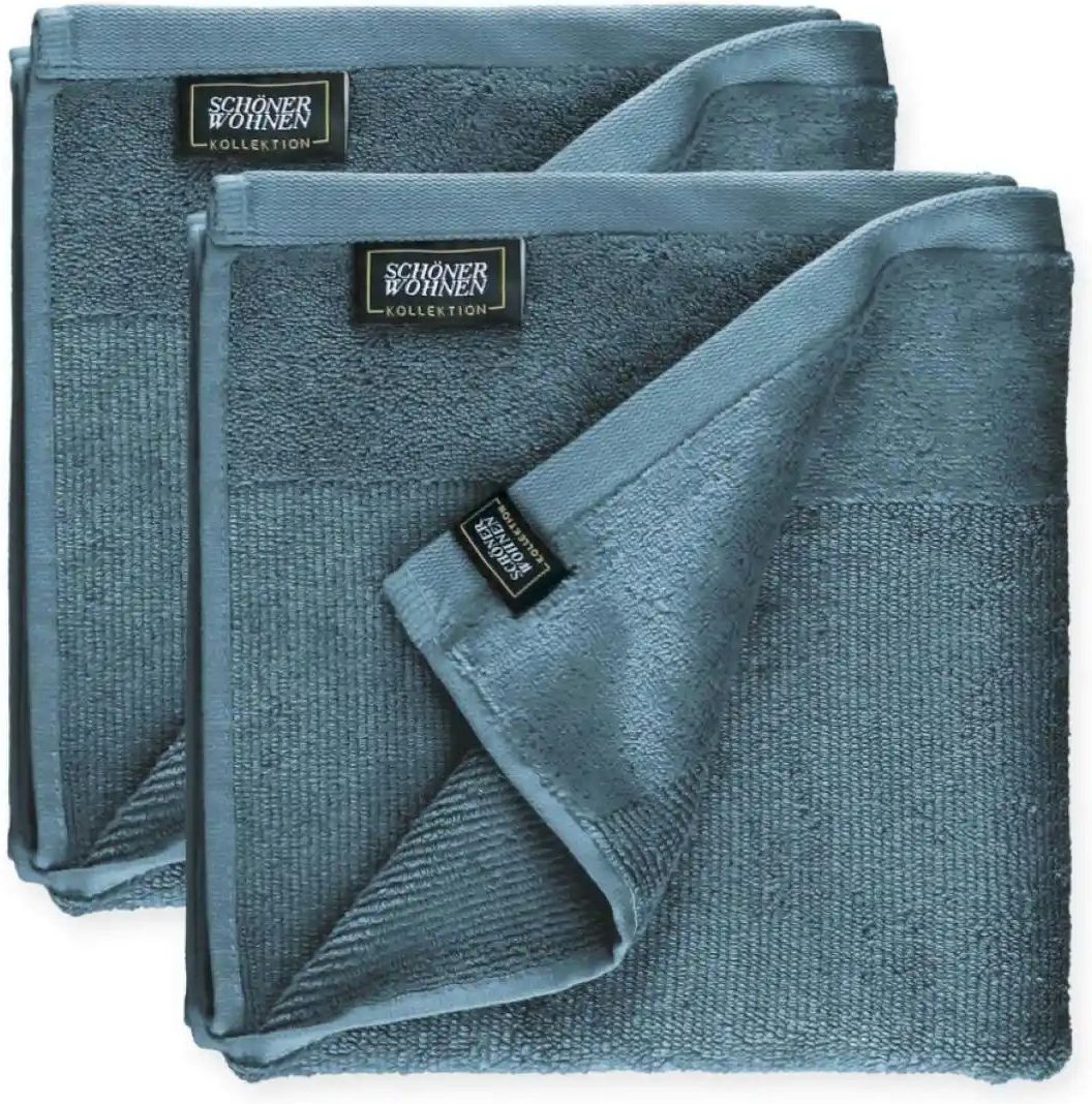 SCHÖNER WOHNEN Kollektion Handtuch 2er-Set ¦ blau ¦ Maße (cm): B: 50 H: 1,5 Badtextilien > Handtuch-Sets - Höffner