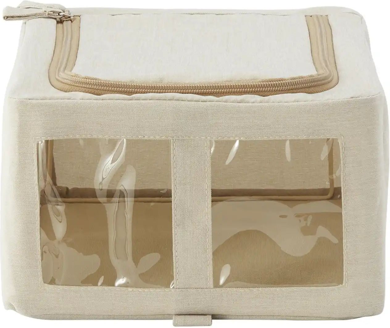 Thumbnail - Aufbewahrungsbox mit Fenster ¦ beige ¦ Polyester,Metall ¦ Maße (cm): B: 35 H: 15 T: 25.0 Aufbewahrung > Körbe - Höffne...