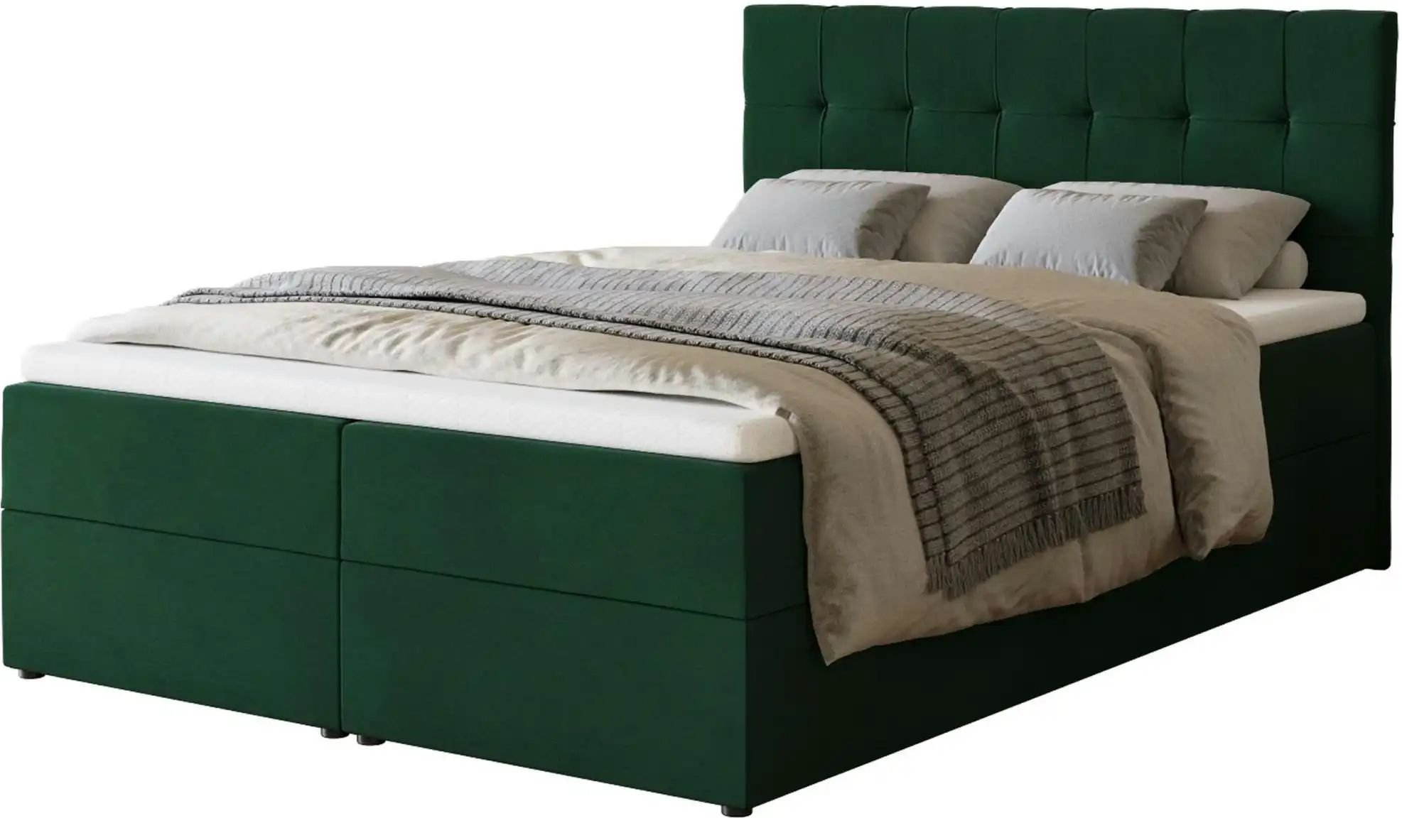 Boxbett mit Stauraum und Topper Dartford ¦ grün ¦ Maße (cm): B: 140 H: 102 Betten > Polsterbetten - Höffner