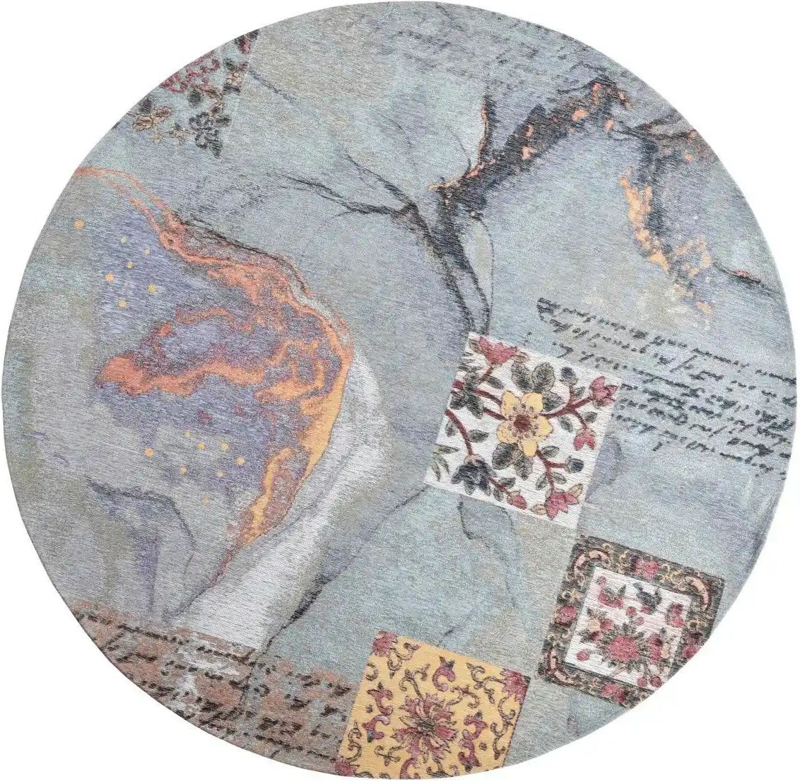 Thumbnail - Gino Falcone Teppich Cosima ¦ blau ¦ Baumwolle ¦ Maße (cm): B: 100 H: 0,3 Teppiche > Kurzflorteppiche - Höffner