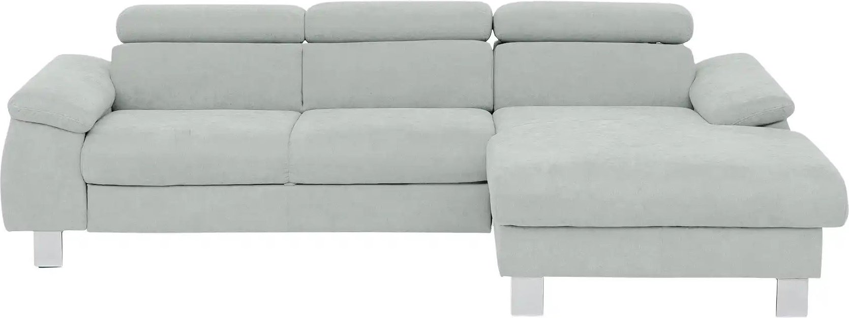 Thumbnail - uno Ecksofa aus Velours Micky ¦ grau ¦ Maße (cm): B: 244 H: 72 T: 166.0 Polstermöbel > Sofas > Ecksofas - Höffner
