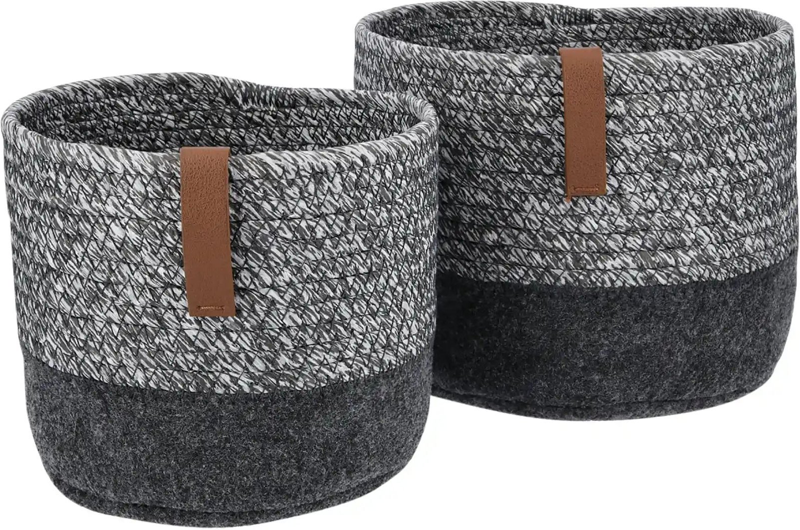 Aufbewahrungskorb 2er-Set ¦ grau ¦ Filz ¦ Maße (cm): H: 18 Ø: 14 Aufbewahrung > Körbe - Höffner