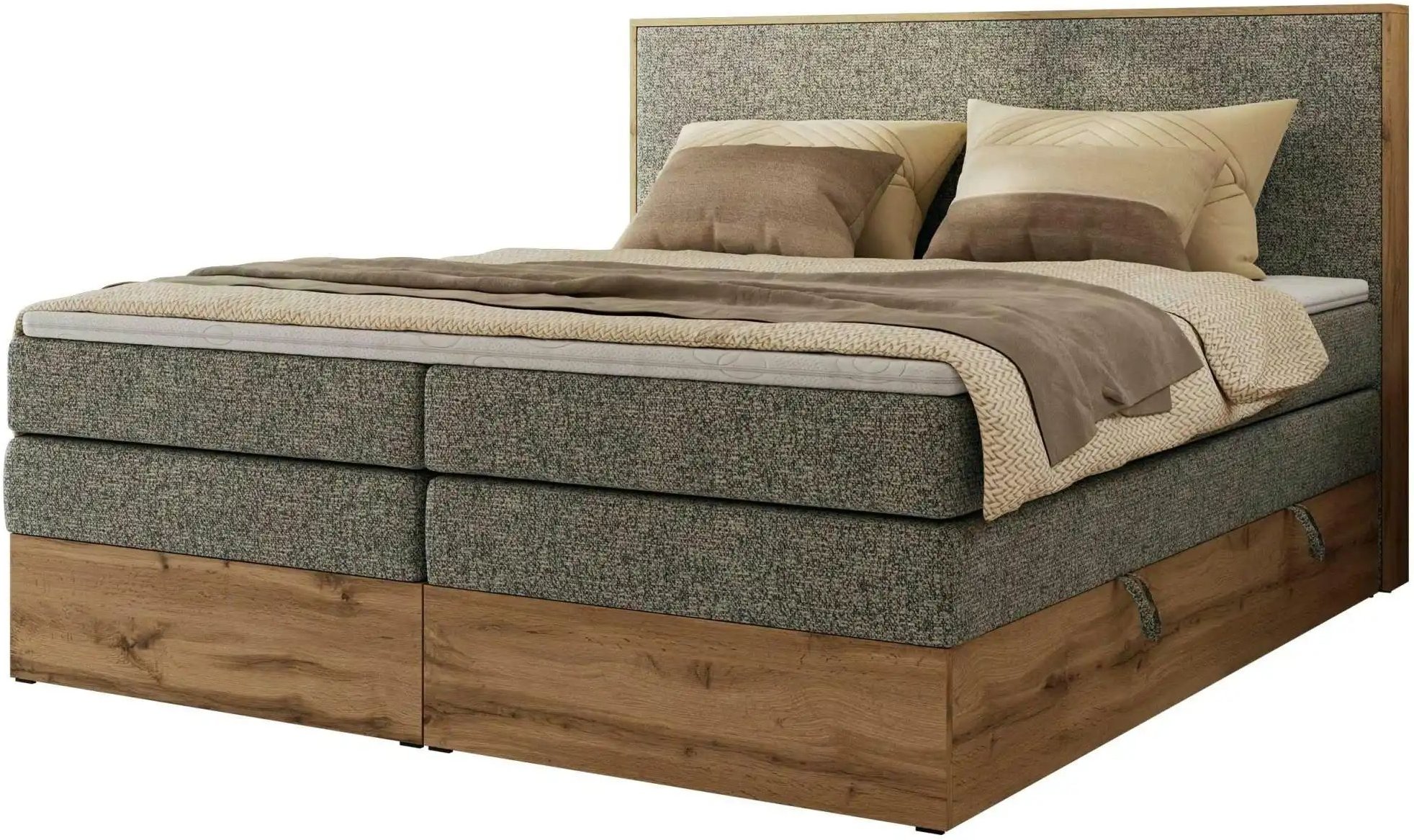 Boxspringbett mit Bettkasten Wood Classic King ¦ grau ¦ Maße (cm): B: 204 H: 120 Betten > Boxspringbetten - Höffner
