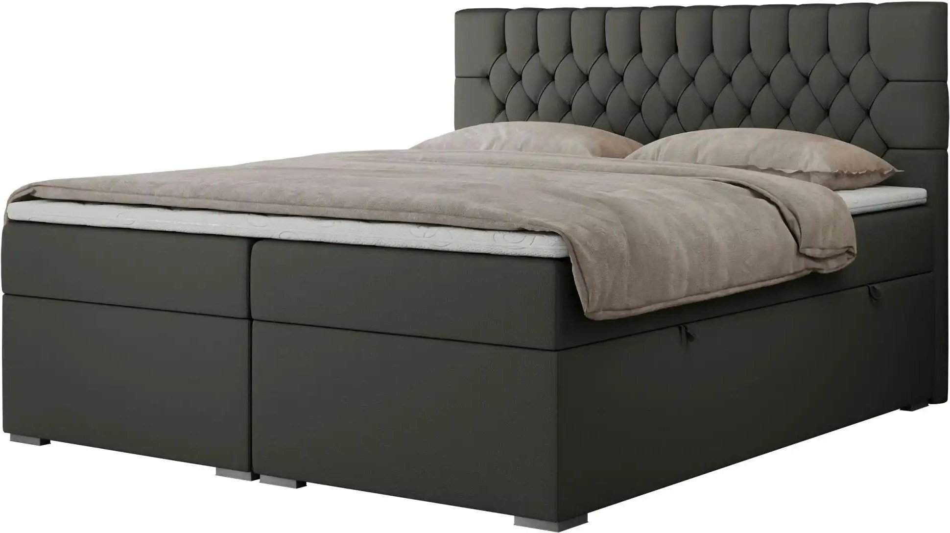 Boxbett mit Bettkasten Pera ¦ grau ¦ Maße (cm): B: 200 H: 125 Betten > Komfortbetten - Höffner