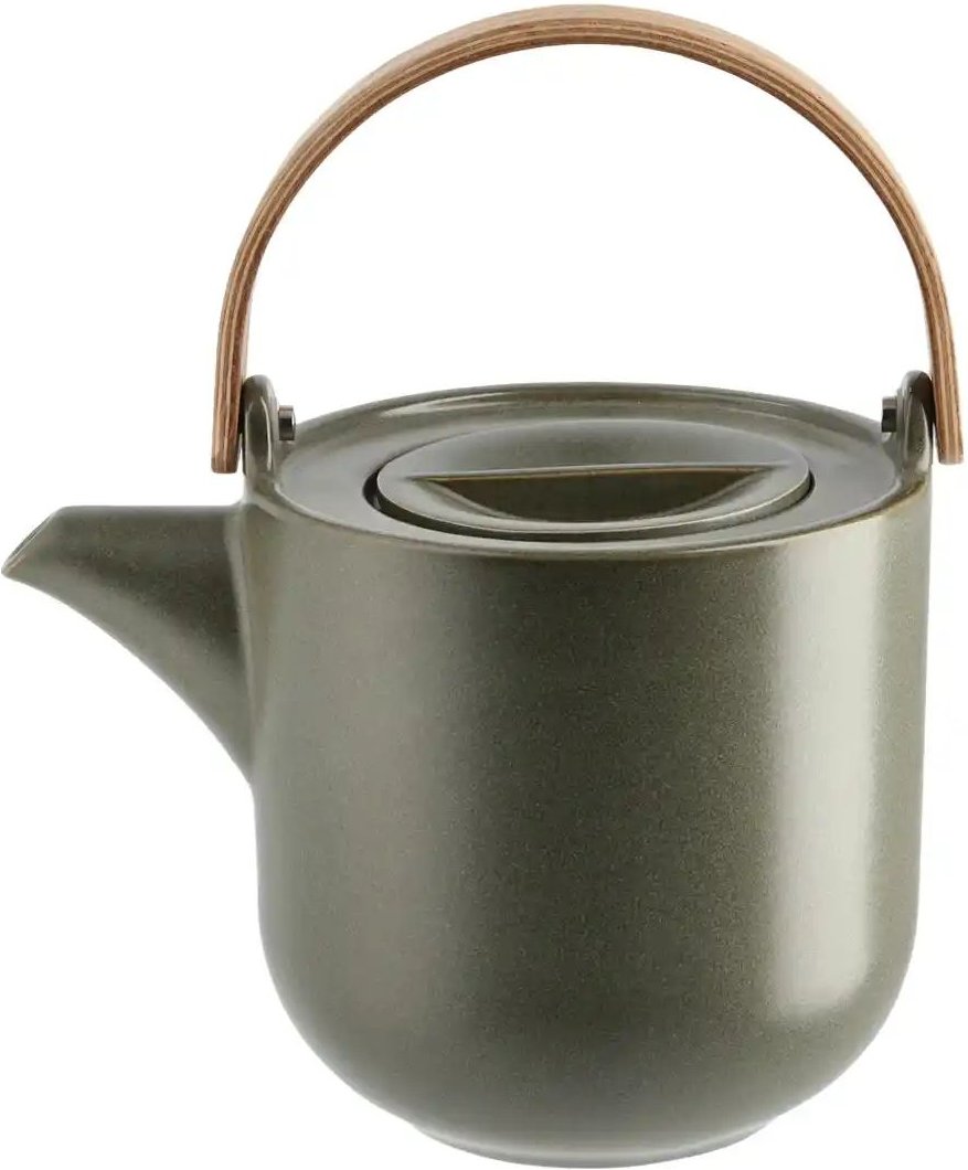 ASA SELECTION Teekanne mit Holzgriff Coppa Nori ¦ grün ¦ Porzellan,Metall ¦ Maße (cm): B: 17,5 H: 14,5 T: 12.6 Kaffee &...