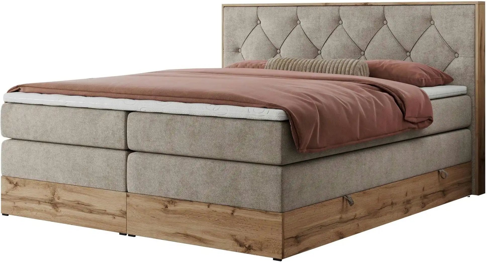 Boxspringbett mit Bettkasten Veneto King ¦ beige ¦ Maße (cm): B: 188 H: 115 Betten > Boxspringbetten - Höffner