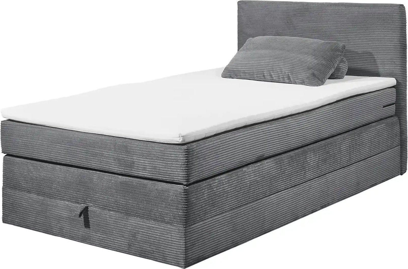 Boxspringbett  Lumb ¦ grau ¦ Maße (cm): B: 141 H: 107 T: 209.0 Betten > Boxspringbetten - Höffner