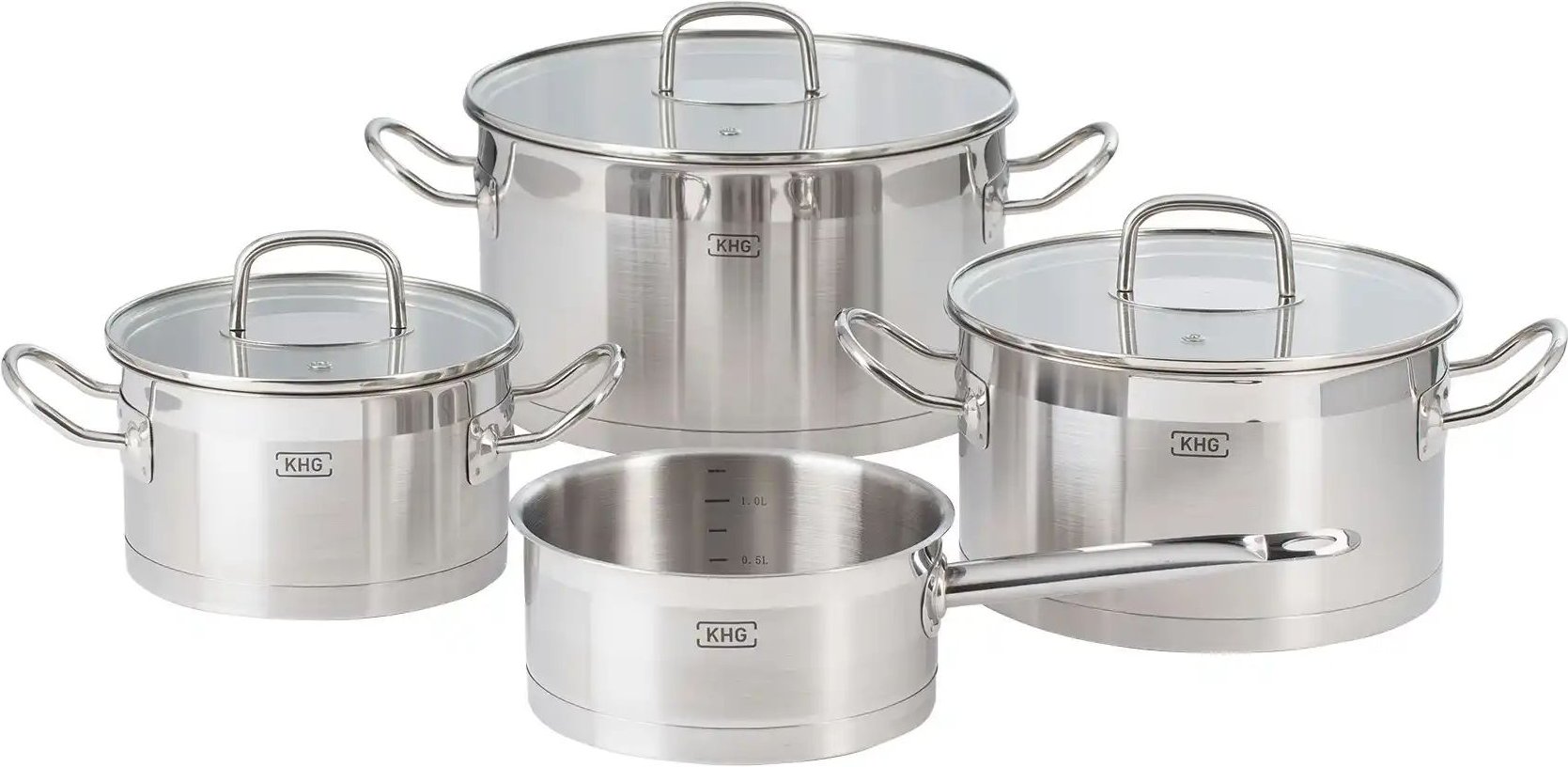 KHG Topfset 4-teilig LUNA ¦ Edelstahl Töpfe & Pfannen & Zubehör > Topf und Pfannen-Sets - Höffner