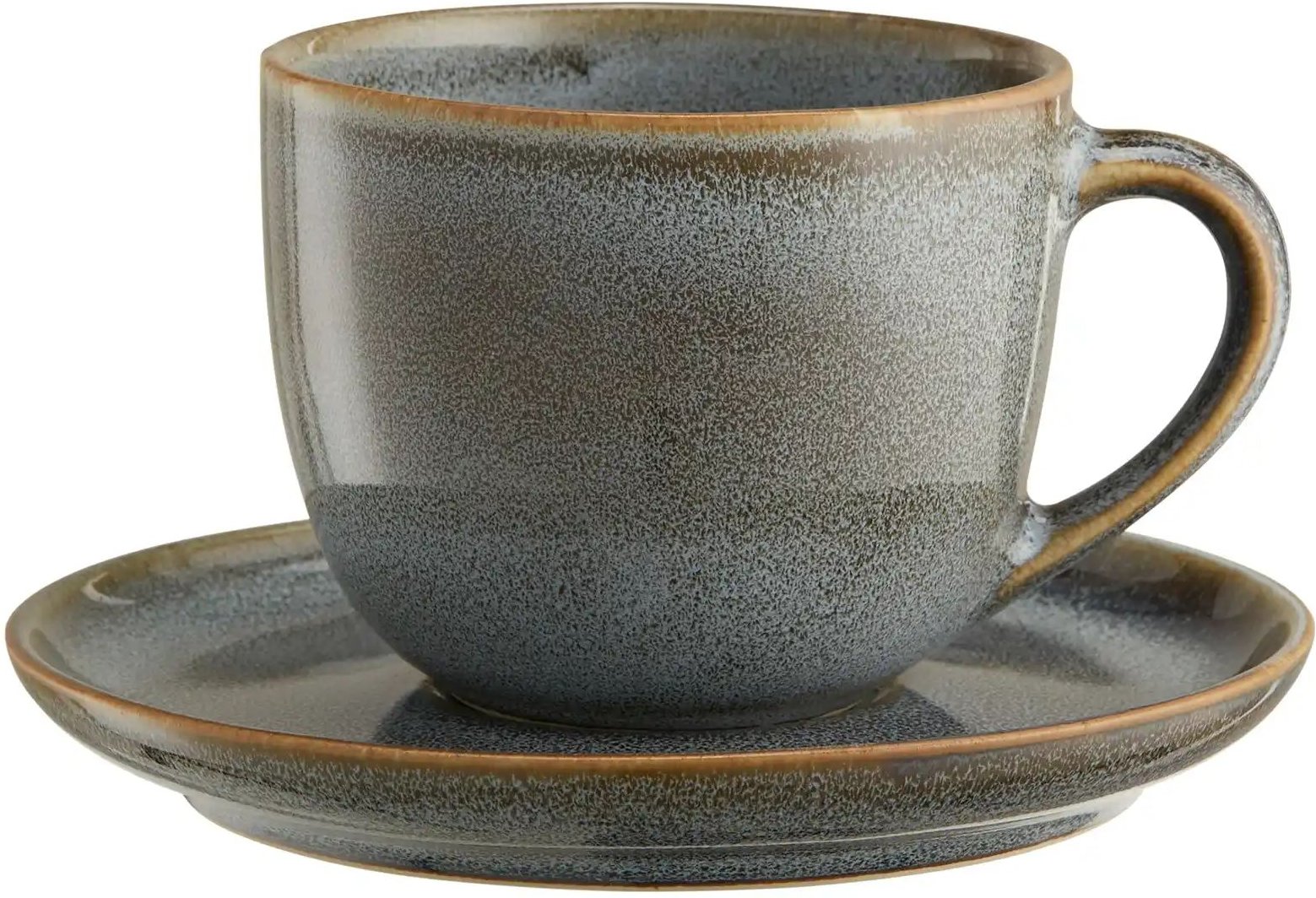 ASA SELECTION Cappuccinotasse mit Unterteller ¦ blau ¦ Maße (cm): H: 7,5 Ø: 9 Geschirr > Einzelgeschirrteile - Höffne...