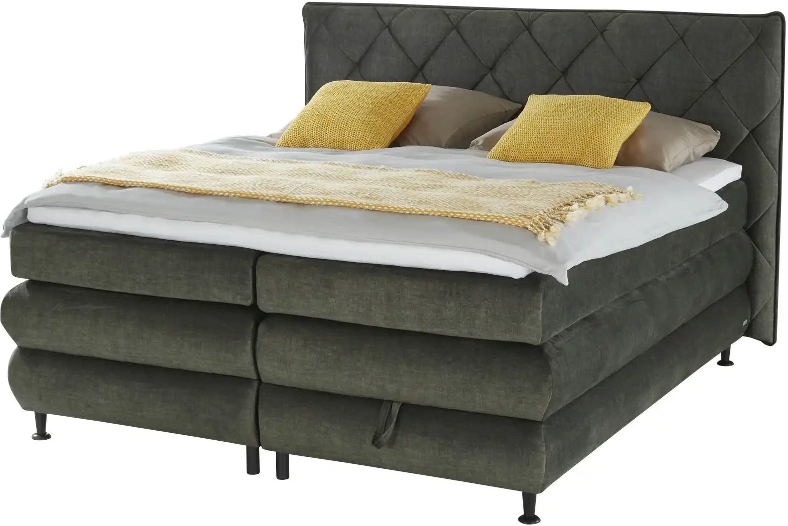 bobb Boxspringbett mit Stauraum  Liana ¦ grün ¦ Maße (cm): B: 212 H: 134 Betten > Boxspringbetten - Höffner