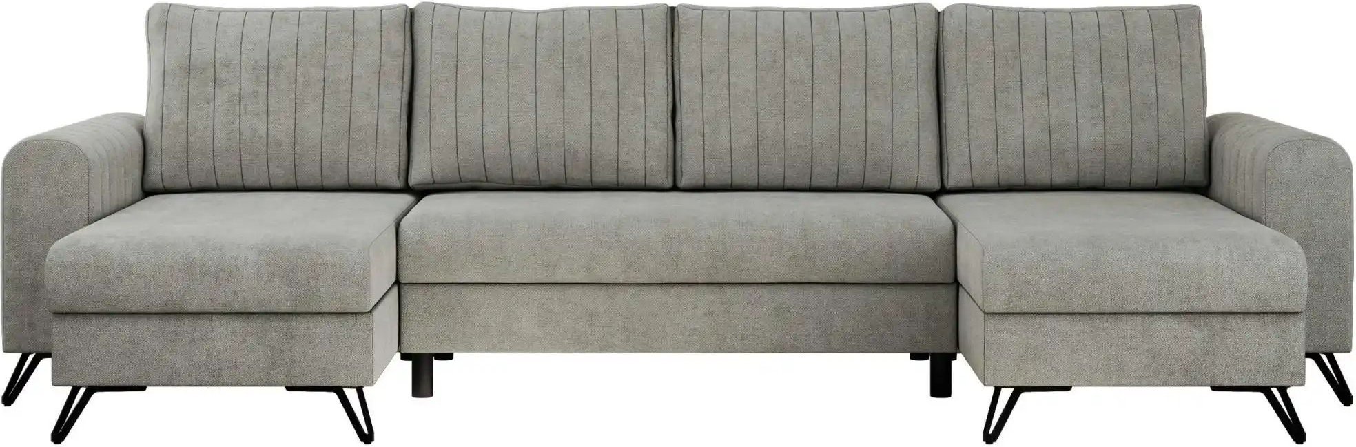 Wohnlandschaft Hellgrau ¦ silber ¦ Maße (cm): B: 312 H: 90 Polstermöbel > Sofas > Schlafsofas - Höffner