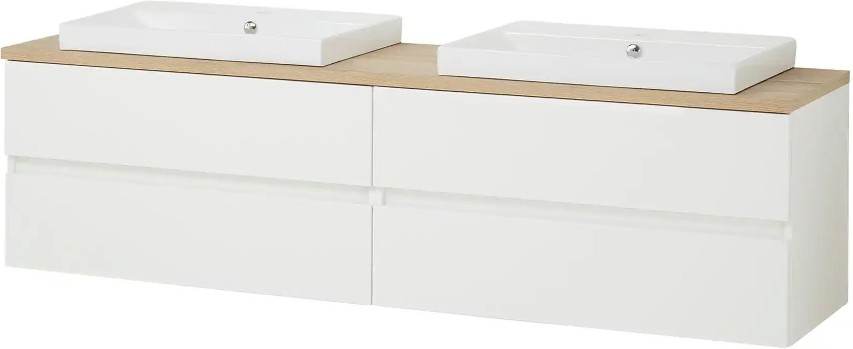 Wohnwert Waschtischkombination Alea ¦ weiß ¦ Maße (cm): B: 200,6 H: 61,3 T: 49.5 Schränke > Badschränke > Komplett-Badk...