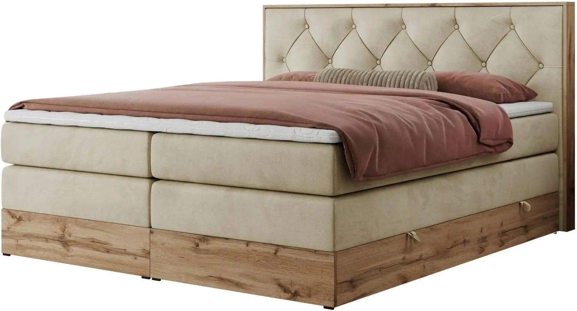 Thumbnail - Boxspringbett mit Bettkasten Veneto King ¦ beige ¦ Maße (cm): B: 188 H: 115 Betten > Boxspringbetten - Höffner