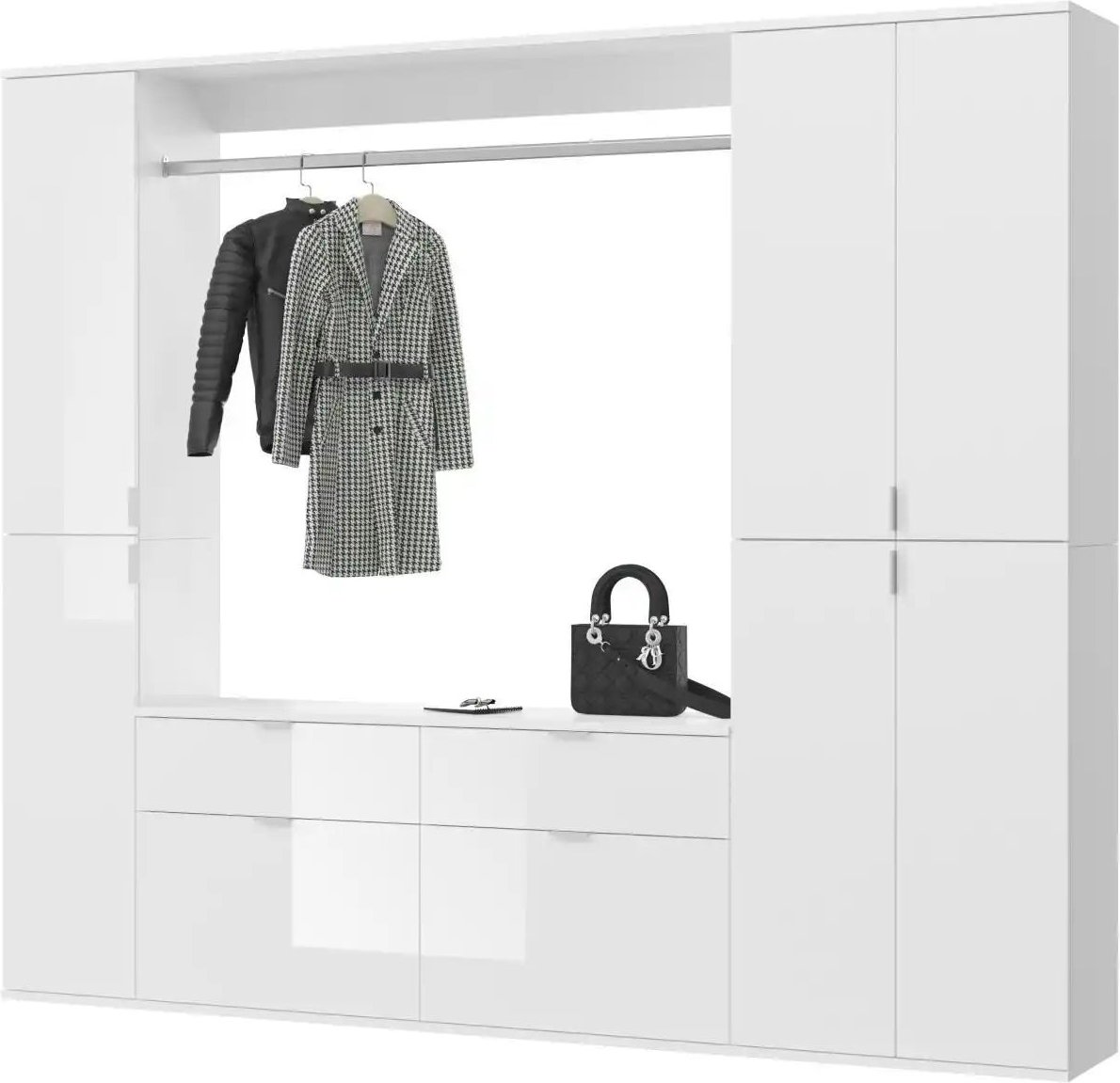 Thumbnail - Garderoben-Set Projekt X ¦ weiß ¦ Maße (cm): B: 212 H: 193 T: 34.0 Garderoben & Kleiderstangen > Garderobensysteme - Hö...