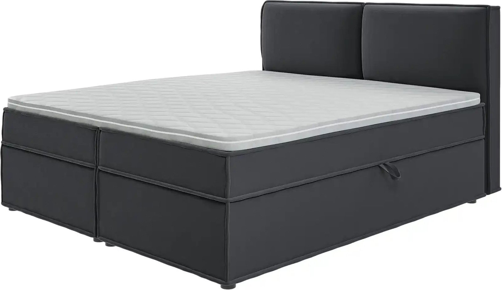 Boxbett mit Stauraum und Topper H3 Uma ¦ grau ¦ Maße (cm): B: 180 H: 103 Betten > Boxspringbetten - Höffner