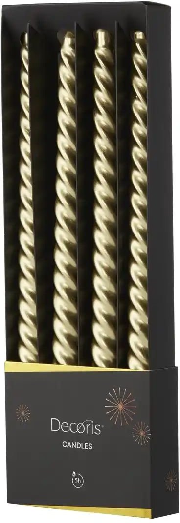 Stabkerze 4er Set ¦ gold ¦ Wachs ¦ Maße (cm): H: 25 Ø: 2.2 Weihnachten - Höffner