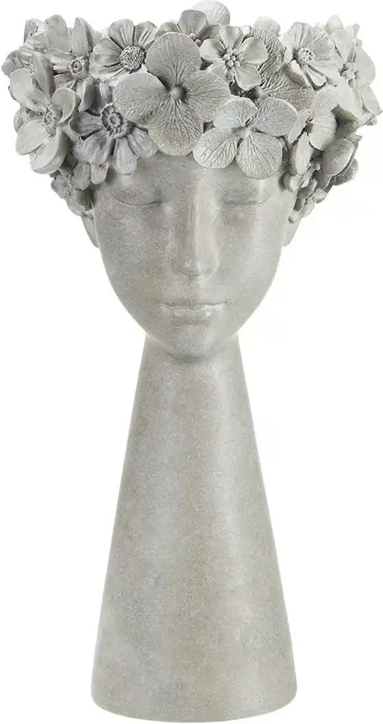 HOME STORY Übertopf Woman ¦ grau ¦ Steinzeug ¦ Maße (cm): H: 39,5 Ø: 23 Accessoires > Dekoartikel - Höffner