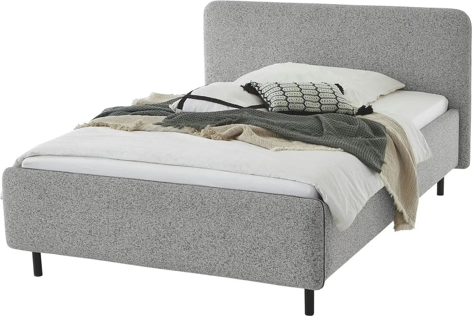 Polsterbett in meliertem Webstoff Primo ¦ grau ¦ Maße (cm): B: 164 H: 105 Betten > Komfortbetten - Höffner