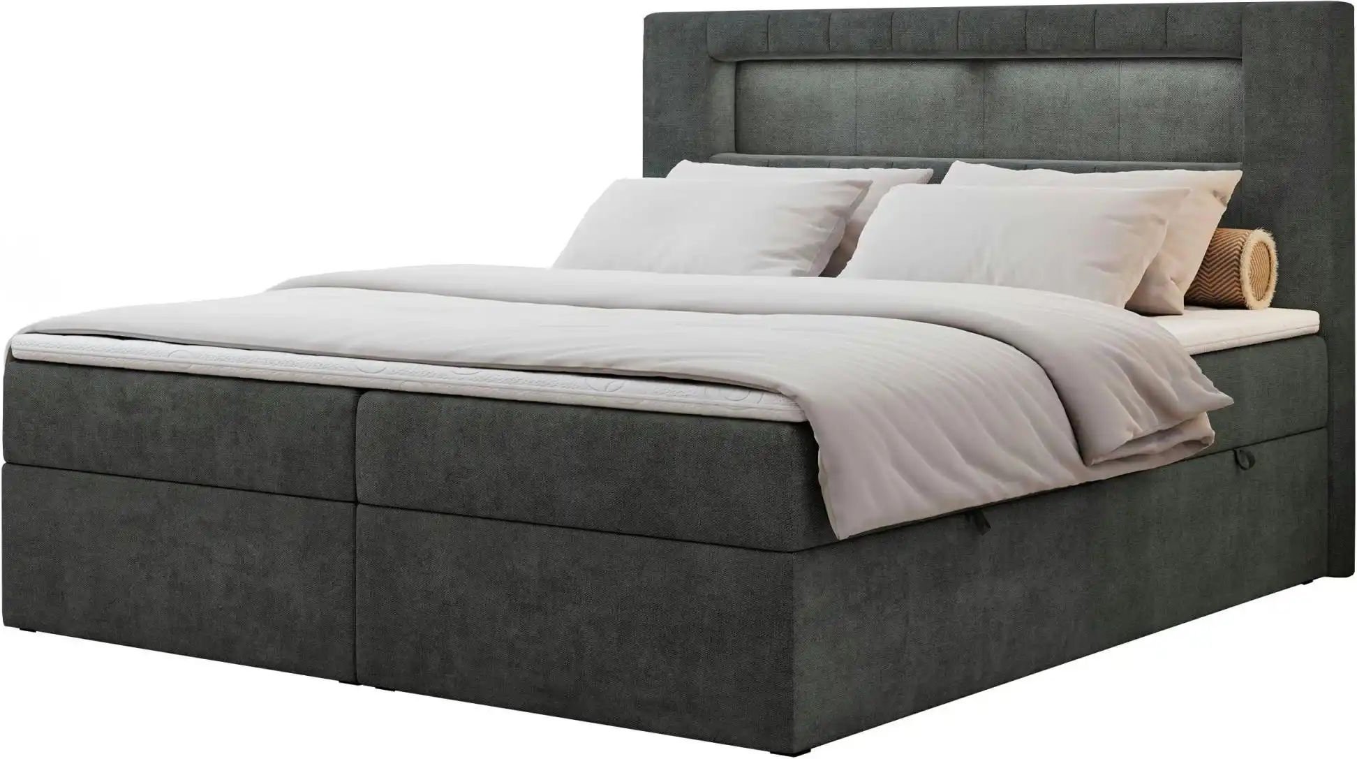 Boxbett mit Bettkasten Gold 5 ¦ grau ¦ Maße (cm): B: 180 H: 103 Betten > Komfortbetten - Höffner