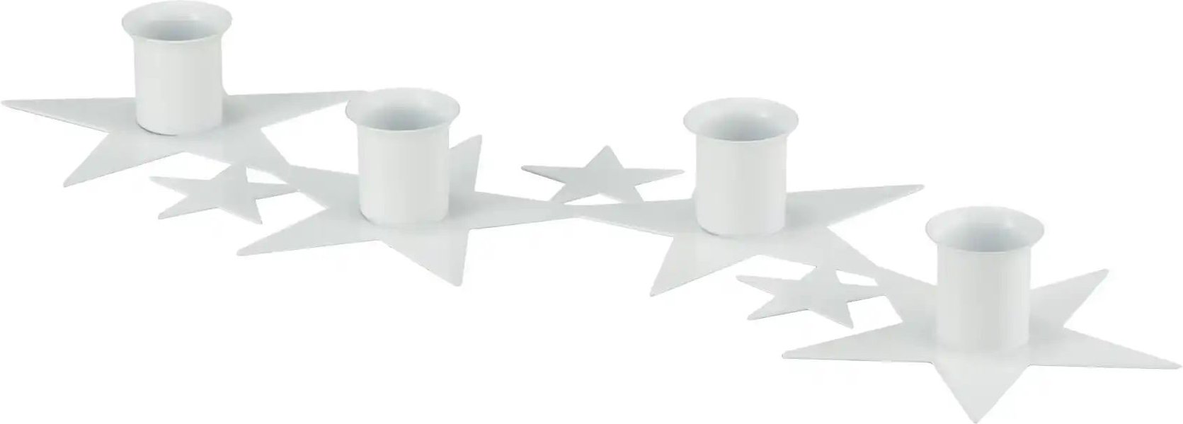 HOME STORY Adventskerzenhalter Sterne ¦ weiß ¦ Metall ¦ Maße (cm): B: 12 H: 3 Accessoires > Kerzen & Kerzenständer > K...