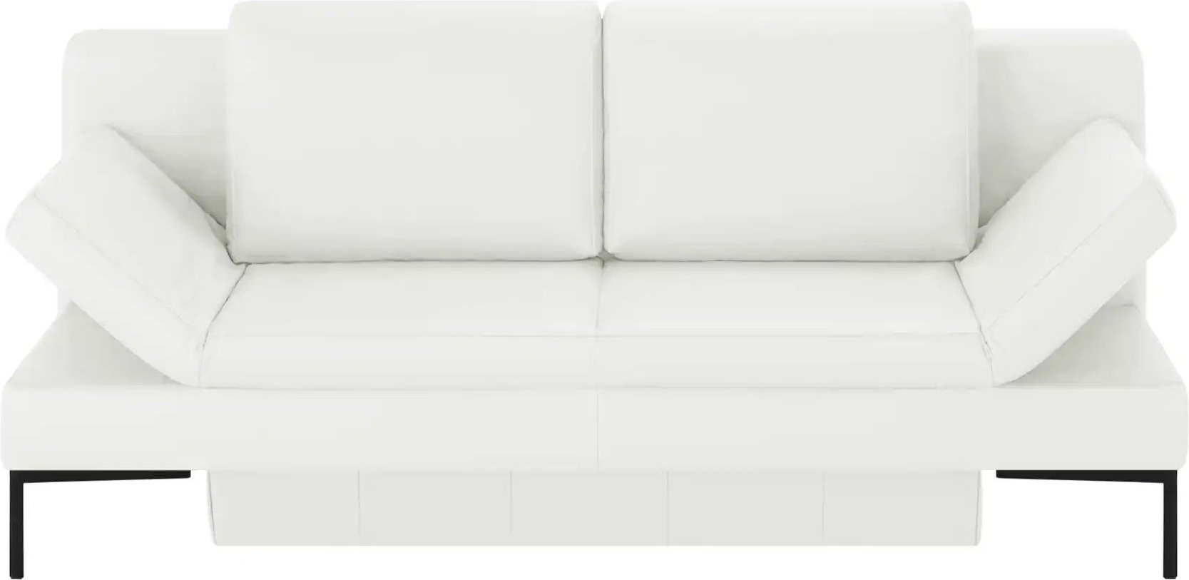 Schlafsofa mit Sitz- und Rückenfläche aus Echtleder Kenny ¦ weiß ¦ Maße (cm): B: 204 H: 88 T: 91.0 Polstermöbel > Sofas ...