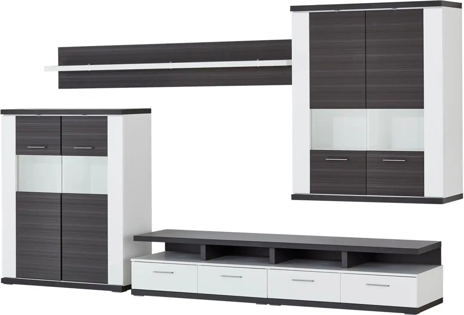 uno Wohnwand Titan ¦ grau ¦ Maße (cm): B: 363 H: 207 T: 50.0 Kommoden & Sideboards > Wohnwände - Höffner
