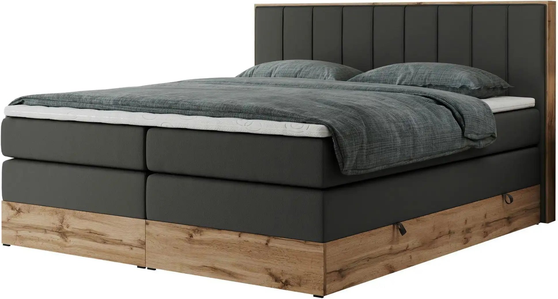 Boxspringbett mit Bettkasten Bellissimo King ¦ grau ¦ Maße (cm): B: 148 H: 115 Betten > Boxspringbetten - Höffner