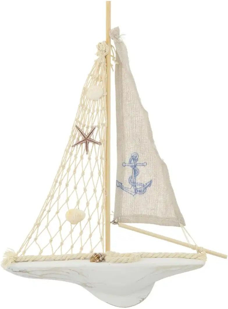 Deko Boot ¦ weiß ¦ Massivholz,Polyester ¦ Maße (cm): B: 26,5 H: 38,5 Accessoires > Dekoartikel - Höffner