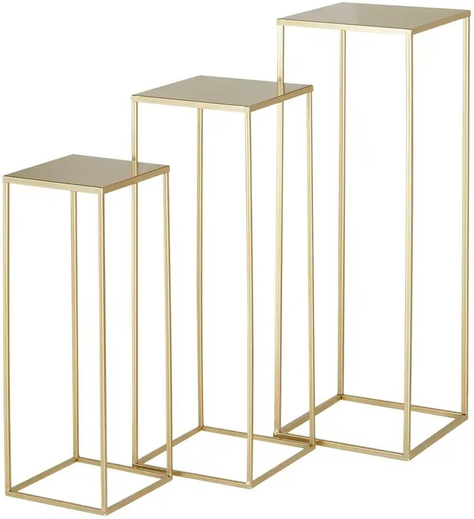 Beistelltisch 3er Set ¦ gold ¦ Maße (cm): B: 25 H: 70 T: 25.0 Tische > Beistelltische > Beistelltische ohne Rollen - ...