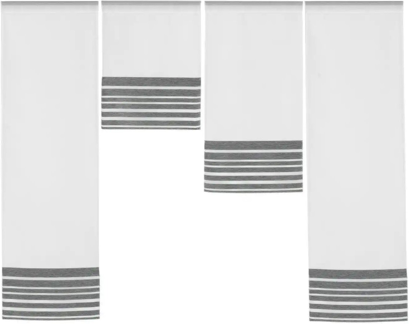 4er-Set Miniflächen Vorhang ¦ grau ¦ Synthetik ¦ Maße (cm): B: 100 H: 120 Gardinen & Rollos > Gardinen & Vorhänge > Sc...